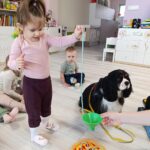 Dzieci podczas zajęć z psami